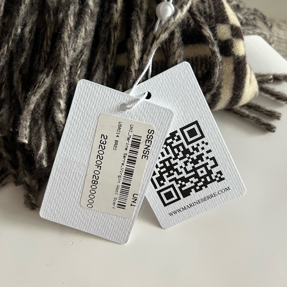 NWT Marine Serre Brown Wool Scarf - Picture 8 of 10